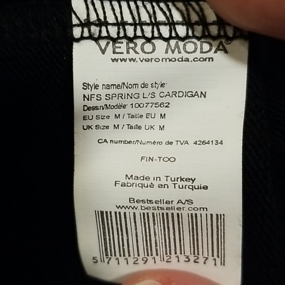 💕VERO MODA💕 Black Ruffle Open Shawl Cardigan - Picture 7 of 7